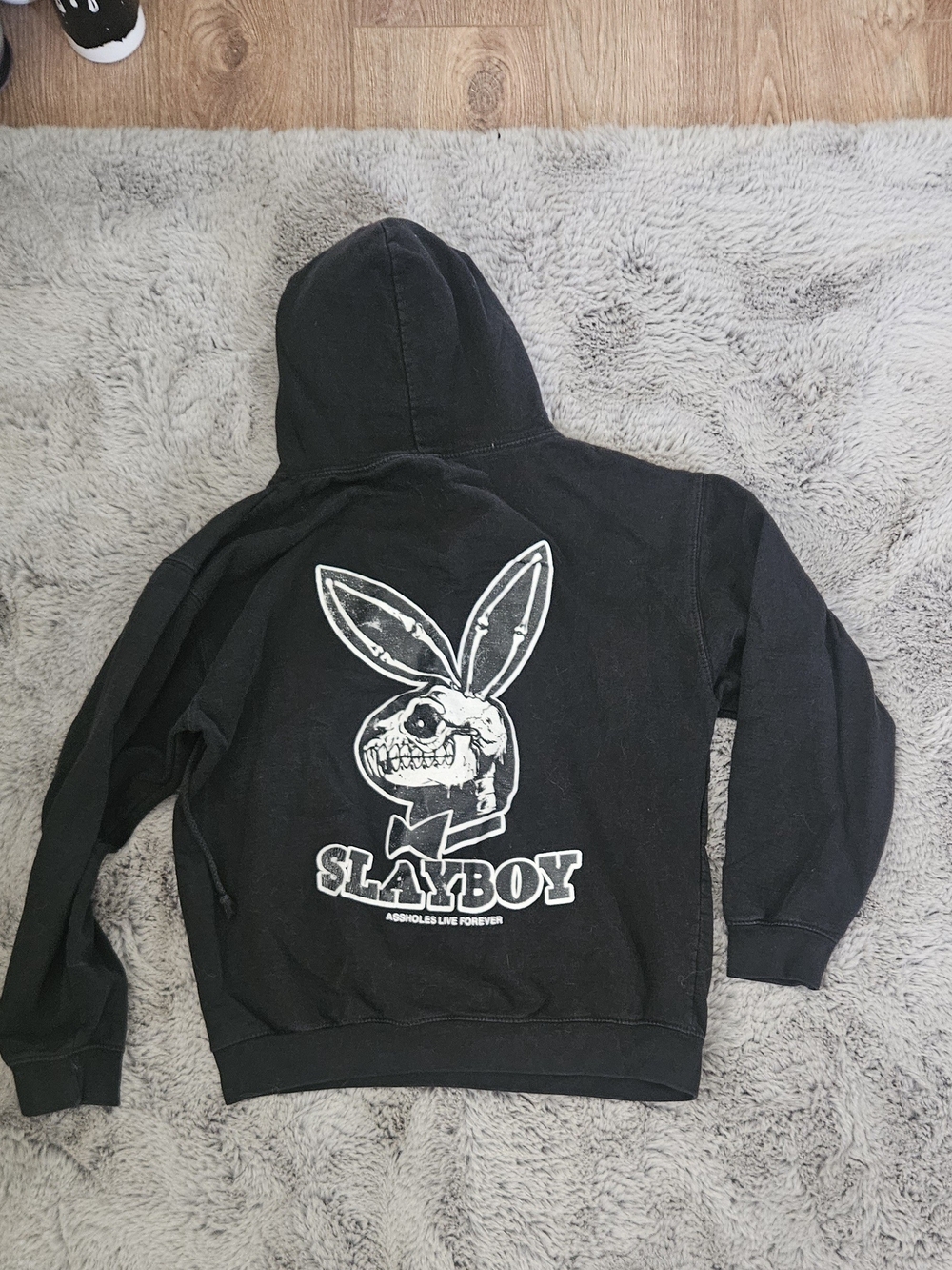 Black 'Slayboy' Graphic Pullover Hoodie